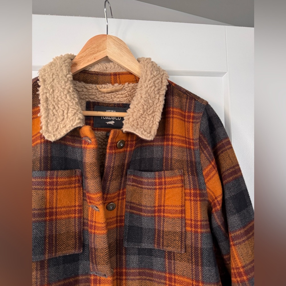 Toad & Co. Sherpa Lined Plaid Jacket (Size L) - Picture 2 of 7